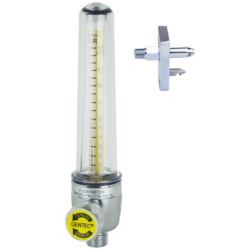 Genstar Technologies Aluminum Air Flowmeters – Air Flowmeter, 0-75 LPM, Chemetron Adapter – FM283-75L-CH